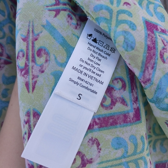 Lularoe Chloe Womens Sz Small Chiffon Lace Edge Kimono Overlay Shrug Bohemian - Picture 6 of 6